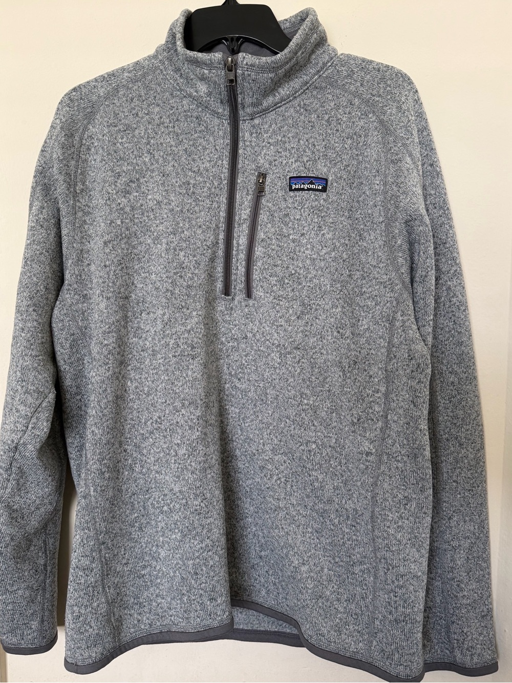 Patagonia Light Gray Heather Quarter-Zip Fleece Pullover